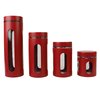 Home Basics HDS 4pc Glass Canister Red CS44608
